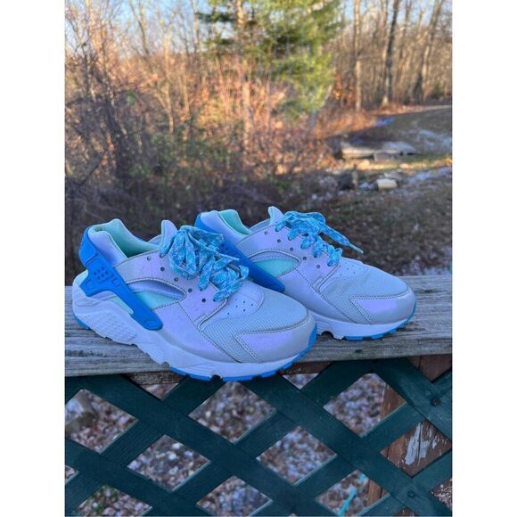 Nike Air huarache Silver/Blue Sz 6.5Y 654280-002 - Picture 2 of 9